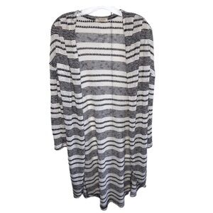 Promesa Navy Stripe Longline Duster cardigan Lightweight